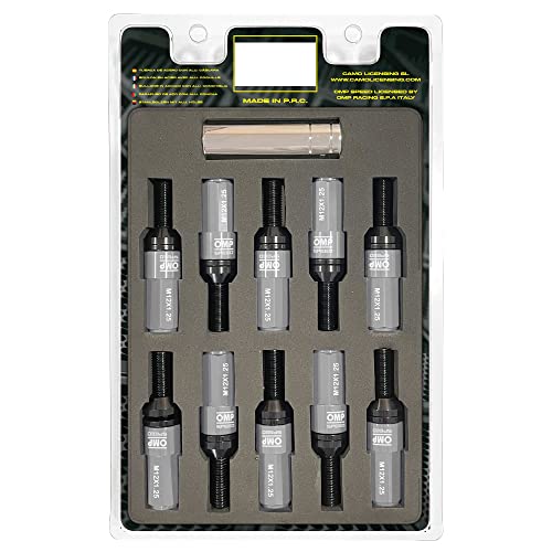 OMP SPEED - Jeu de vis Performance avec protection en aluminium, M12X1.25, HEX : 17-19, L : 28 mm, Couleur : gris Cover