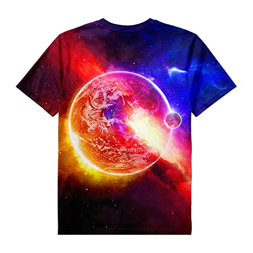 Asylvain Boys Girls Shirts Short Sleeve 3D Print Funny Colorful Tee Shirts for Kids Size 6-162