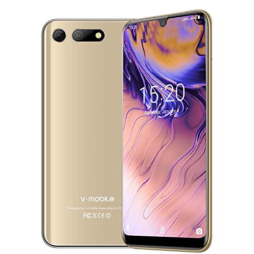 Moviles Libres 4G, Smartphone Libre Dual SIM 5.71 Pulgadas 3GB RAM+32GB ROM/128GB Android 8.1 Quad Core 3800mAh Batería Cámara 8MP+5MP Moviles Buenos (Oro)