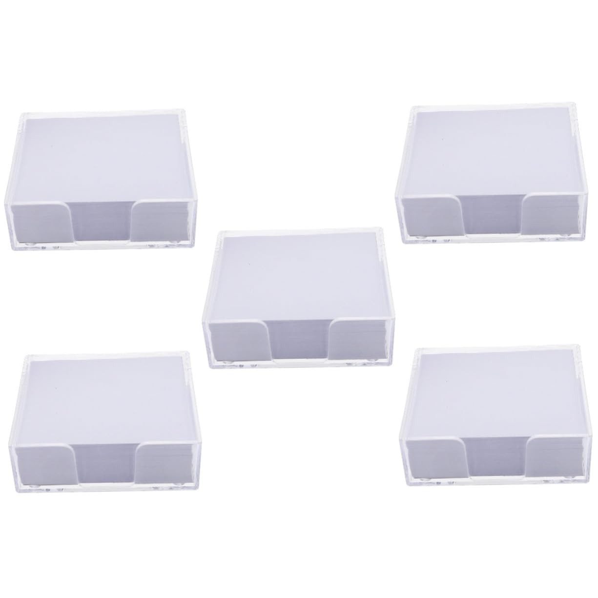 DOITOOL 5 Boîtes Bloc Notes Transparent Boîte Papier Mémo Pratique Non Adhésif Papier pour de Tâches Bloc Compact pour Vierge pour Planification