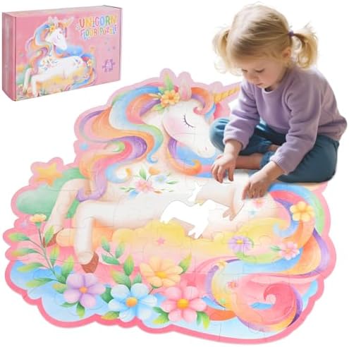 Unicorn Floor Puzzle - 48 Large Pieces, Ideal as Unicorn Party De...