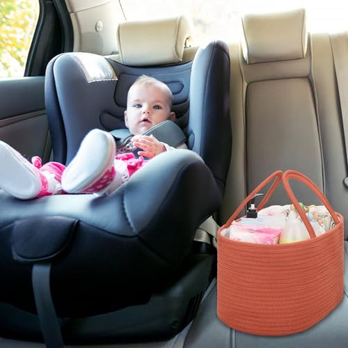 COMSE Baby Nappy Caddy Organizer, Nappy Basket, Baby Car Organizer, Diaper Change Organizer, Portable Tote Bag with Divider, Baby Shower Gifts Newborn Essentials Registry Must Have - Image 4