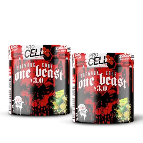 PreWorkCore | Pack x2 uds,. Pre Entreno con Creatina, Aminoácidos y Cafeína (600 gr) - Sabor Lima Limón, Sin Azúcar - Con Vitamina B6, C, Taurina, Guaraná - Pre Workout Gimnasio - Aumenta Fuerza