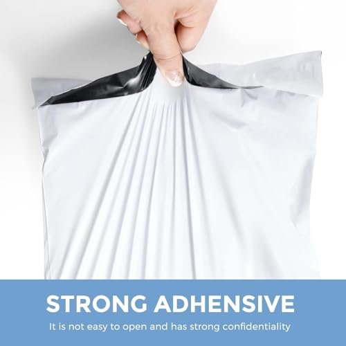 Image of Metronic Poly Mailers 12x15.5 100 Pcs, Medium Shipping Bags for Clothing, Waterproof Mailers Poly Bags for Small Business, Shipping Envelopes Mailing Bag Package Bags Bulk in White