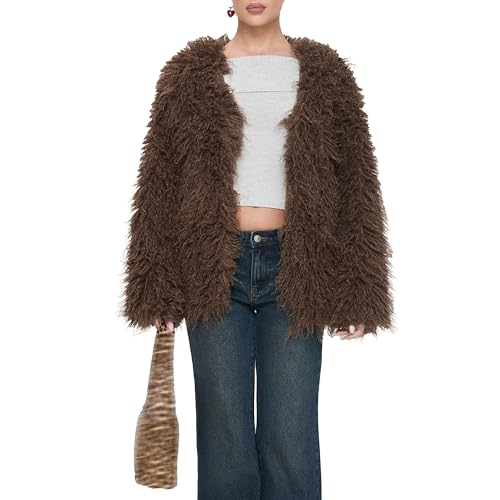 Cardigan ample fausse fourrure contre le froid veste legere