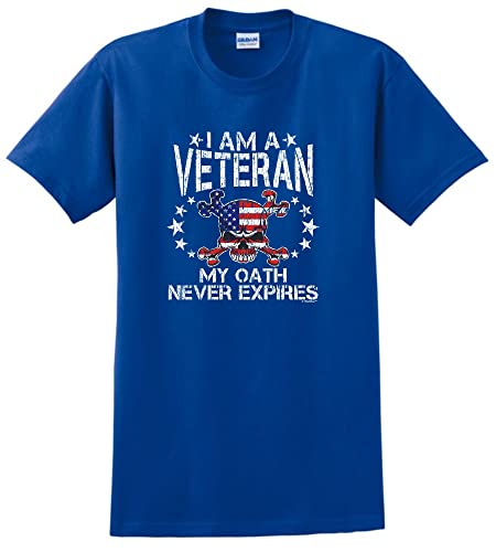 ThisWear Veteran My Oath Never Expires T-Shirt - Royal - S