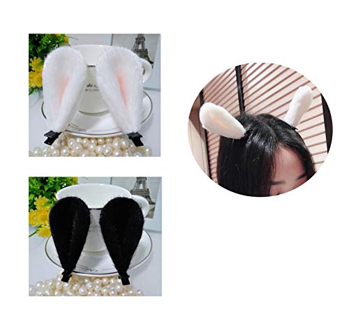 ThEast Cat ears barrette,Rabbit ears hairpin for Babies, Toddlers, Young Girls, and Children (2pairs Rabbit ears A)