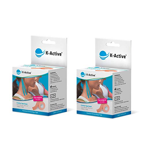 kinésica k-active banda clásica beige, resistente al agua y hypo-allergéniques, 50 mm x 5 m