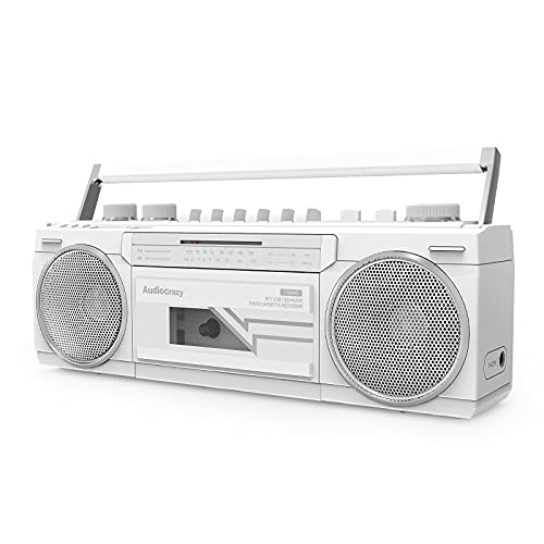Gravador de gravador de cassete Boombox AM FM rádio duplo estéreo AC/Battery Operated & AUX /USB/ SD