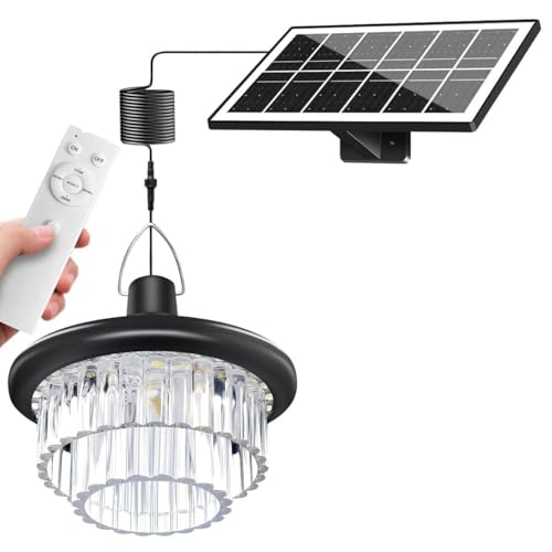 HOMEAN Solar Lights Outdoor &ndash; 222 LED 800LM Solar Motion Sensor Pendant Light, 3 Modes with Remote...