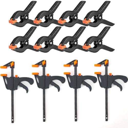 Catálogo para Comprar On-line Sargentos, tornillos y pinzas los más recomendados. 48 XINYUICEAN Kit 12 Piezas Prensas Carpinteria(4in) y Acortar, 4 Sargento Carpinteria y 8 Abrazaderas F para Carpintería, para Herramientas Carpinteria, Sargentos para Carpintería,...