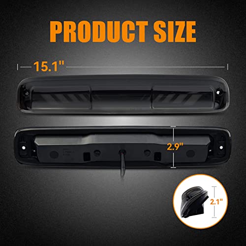 Image of Third 3rd Brake Light for 1999-2006 Chevy Silverado /GMC Sierra 1500 2500 3500HD, 2007 Silverado /Sierra Classic Model LED Time Tunnel Sequential High Mount Stop Light Rear Center Tail Lamp