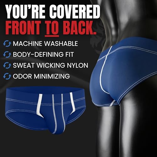 Real Men Bulge Enhancing Pouch Underwear for Men – 1 and 4 Pack Set - Nylon Sports Briefs ABCD Pouch