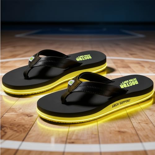 Image of DOCTOR EXTRA SOFT Thong Arch Support Ortho Slippers for Mens| Orthopedic Diabetic & Stylish| Lightweight Comfortable & Casual| Cushion Anti-Skid Bedroom Daily Use House Flip-Flops Gents Boys D-38