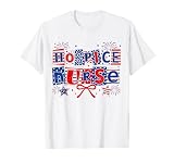 Hospice Nurse Coquette Retro 4th of July US Flag Fireworks T-Shirt