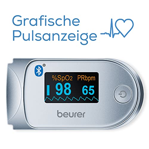 Beurer PO 60 Pulsoximeter mit Bluetooth, Ermittlung der arteriellen Sauerstoffsättigung im Blut