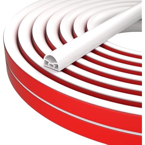 33 Ft Door Weather Stripping Door Seal Strip,Self-Adhesive Silicone Door Insulation for Window/Door Soundproofing,Multi-Layer Weather Strip for Door Frame Gap Blocker,fit 5/32" to 1/4",S-White Cover