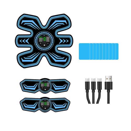 JOYTOUR Bauchmuskeltrainer EMS Trainingsgerat, Bauchtrainer, Sicher Effektiv Schneller EMS Trainingsgerät Ganzkörper Muskeltrainer, 8 Modi und 15 Intensitäten, 10 Stück Ersatz-Hydrogels (Blau) JOYTOUR Bauchmuskeltrainer EMS Trainingsgerat, Bauchtrainer, Sicher Effektiv Schneller EMS Trainingsgerät Ganzkörper Muskeltrainer, 8 Modi und 15 Intensitäten, 10 Stück Ersatz-Hydrogels (Blau)