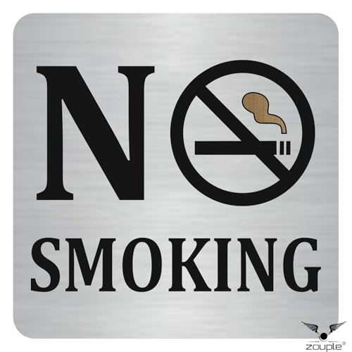 Image of NO SMOKING Sign, 6x6 Inch, Durable Steel, Self-Adhesive