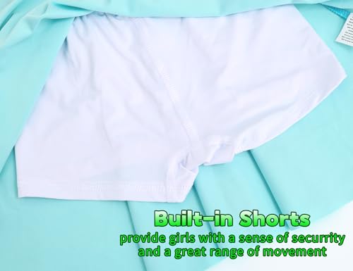 Image of Gnainach Girls Skorts High Waist Athletic Skirts with Shorts Stretchy Activewear for Teens Kids Performance Tennis