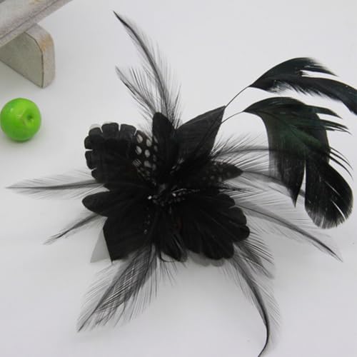 Image of Multi-function Feather Flower Brooch Pins & Hair Clips for Women Girls Corsage Brooch Party Ceremony Accessories Dance Banquet Pins Headdress