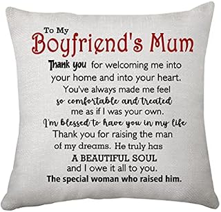 To My Boyfriend's Mum Gifts - Boyfriend's Mum Throw Pillow Cover Cushion Cover Gifts for Boyfriend's Mum Birthday (To My Boyfriend's Mum)