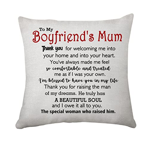 Housse de coussin avec inscription « To My Boyfriend's Mum » - Cadeau pour l'anniversaire de votre petit ami Cover