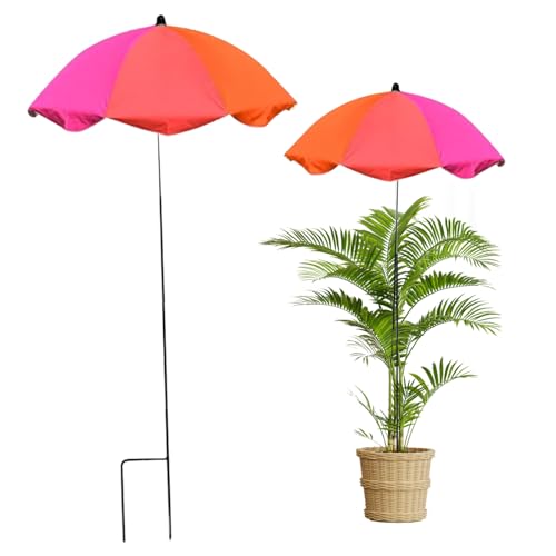 Sharplace Pflanzenschirm, Sonnenschutz, verstellbarer Sonnenschutz für Pflanzen, UV-beständiger Sonnenschirm für Outdoor-Pflanzen, 60 cm großer Gartenschirm für Innenhöfe, Terrassen, Veranden, Bunt