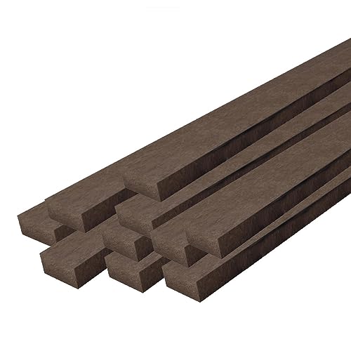 hanit® Kunststoffbretter, Brettprofile aus dem Recycling Kunststoff, 200 x 4 x 8cm, braun (10 Stück)