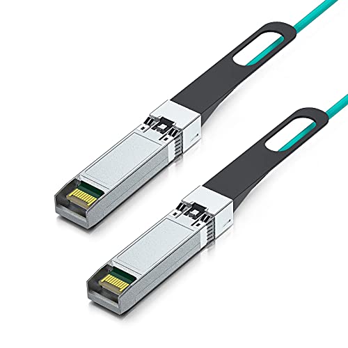 Image of 10Gtek 10G SFP+ AOC Cable - 10GbE SFP+ to SFP+ Active Optical Fiber Cable, OM3 MMF Direct-Attach Fiber Assemblies with SFP+ connectors for Cisco SFP-10G-AOC1M, Ubiquiti UniFi, Mikrotik, 1-Meter