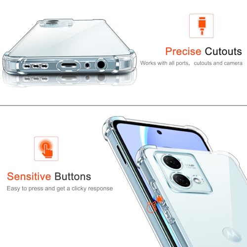 Image of Lustree Back Cover Transparent Case Compatible with Motorola G84 | Clear + TPU Case with 4 Corner Air Cushion Protection & Camera Protection | Slim& Stylus Cover