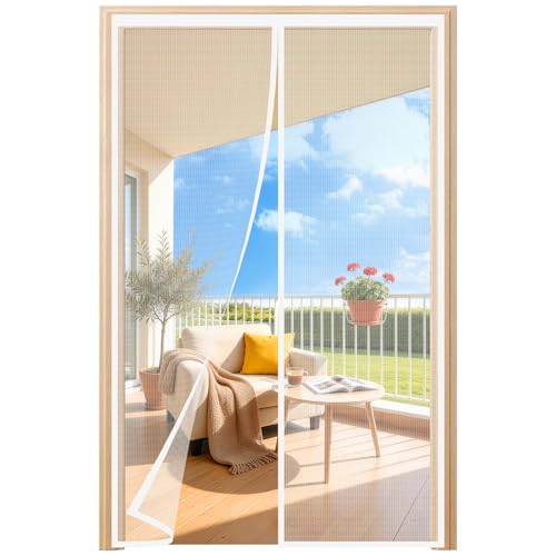 Mosquitera sin taladrar para ventana, protección contra insectos y mosquitos, malla de poliéster resistente al desgarro con cierre automático, fácil instalación