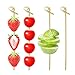 DC-BEAUTIFUL 200 Pack Natural Bamboo Knot Skewers, 6 Inch Bamboo Twisted End Cocktail Picks, Appetizer Picks for Party Snacks Club Sandwiches Finger Food Barbecue Must (6.0”)