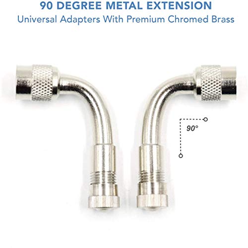 image for CKAuto 6 Pack 45 Degree 90 Degree 135 Degree Metal Valve Stem Extender