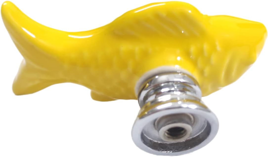 10 Pack Yellow Goldfish Cabinet Pulls Vintage Cabinet Knob Handle Drawer Pull Animal Dresser Knob Cupboard Pulls