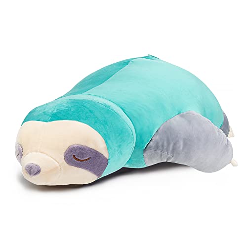 Nuffeldöns Cojín cervical de peluche, cojín de lactancia, cojín para embarazo, cojín para niños, peluche muy suave y esponjoso (turquesa, 80)