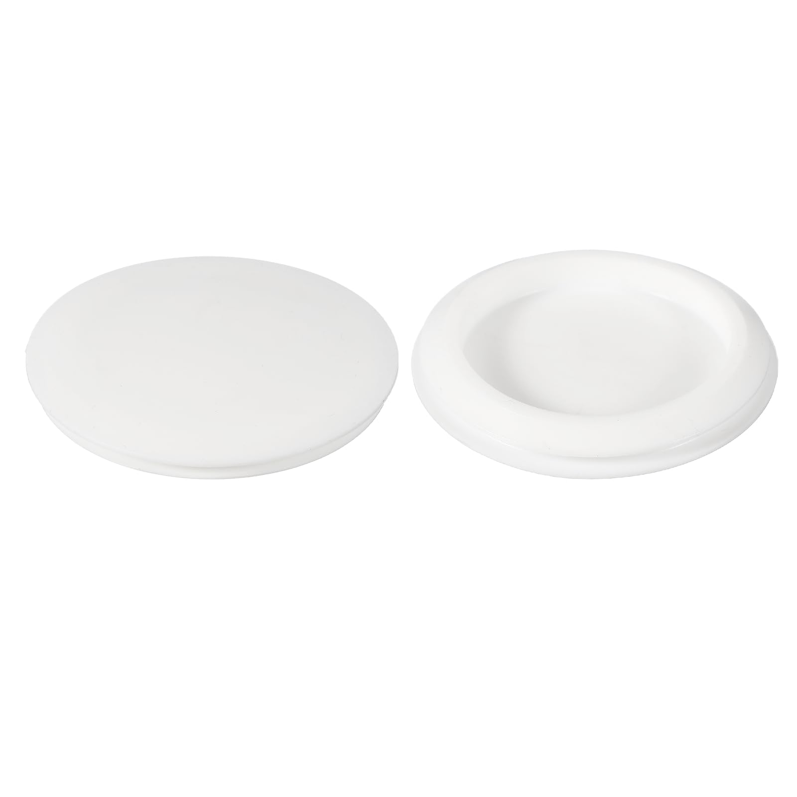 YELARXI Rubber Plugs, Silicone Hole Plugs, T Type Rubber Stoppers, Waterproof Snap Locking End Caps - Fitting for (60 mm Round Holes/Kitchen/Furniture) 60 mm & 2 Pack & White