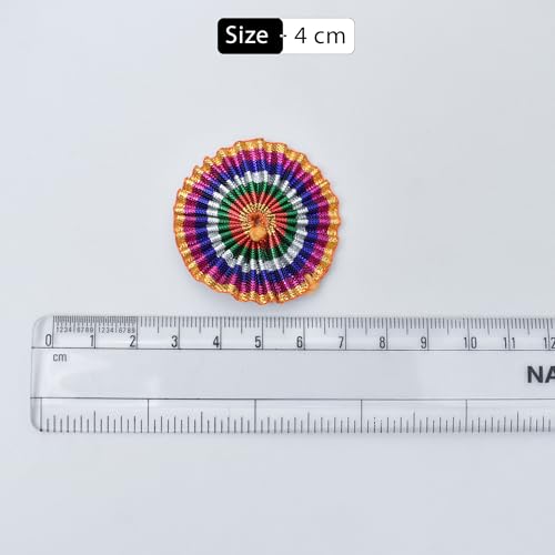 Gota Patti Flowers Appliques Patches for Embroidery Decoration and Craft Making(Multi Color,100 Pieces)