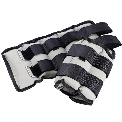 2Pcs Pesas Para Tobillos Y Muñecas Ajustables, 0,5KG-10KG Tobilleras Y Muñequeras Con Peso Lastradas, Para Correr, Gimnasio, Footing. Correas Ajustables, Transpirable (Gris, 2KG (1KG/Cada))