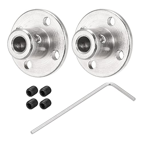 sourcing map 2pcs 5mm Coupleur Bride Couplage Connecteur Arbre Axe Raccords pour Bricolage RC Modèle Moteurs avec 4pcs Serrage Vis 1pcs M1.5 Hexagonale Clé