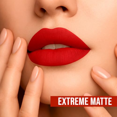 Image of Lightweight Liquid Lipstick - Highly Pigmented, Non-Drying Formula for Bold & Beautiful Lips 3.8g (CORAL RED)