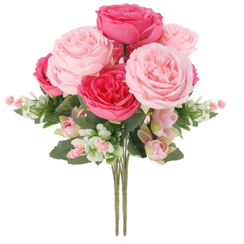 CFifHtOL Künstliche Rosen Blumen, 2 Bündel Kunstblumen für Hochzeit Partei,Tischaufsätze Blumenarrangement Heim Küche Dekor