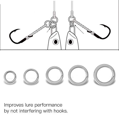 200pcs Fishing Stainless Steel Split Rings Double Snap Ring High Strength Fishing Lures Ring Fishing Lure Connector Fishing Tackle Set