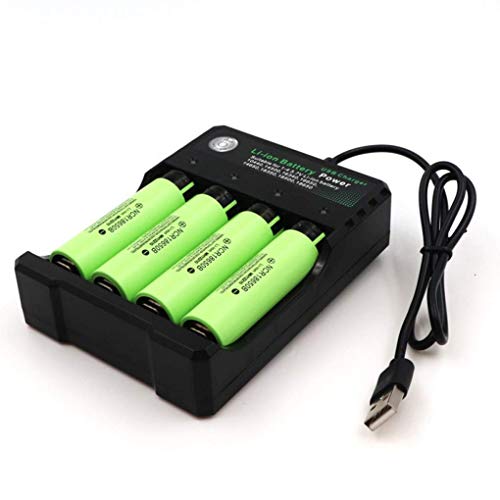 Universal Battery Charger, 4-Slots USB Battery Charge for 3.7V Li-ion TR IMR 10440