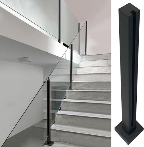 Postes de barandilla de vidrio final de aluminio de 95cm con base resistente 2