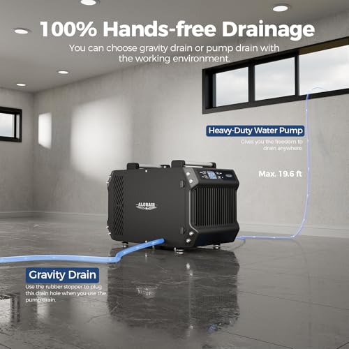 Image of ALORAIR 180 PPD Dehumidifier with Pump for Crawl Space and Basement | Automatic Defrost, Memory Start, Up to 2,300 Sq. Ft., with Drain Hose, cETL Listed, for Commercial Use