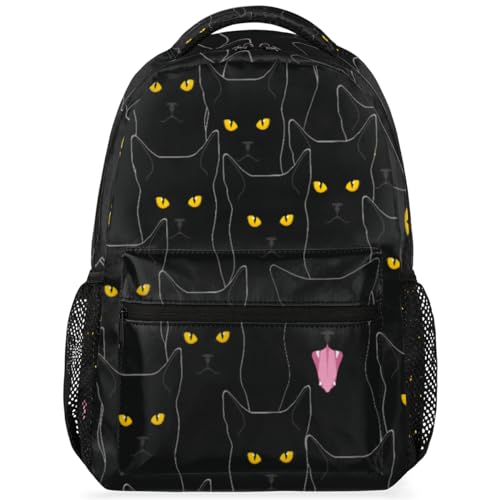 Cat Face School Backpack Multi-purpose Travel Laptop Hiking Gym Backpack with Adjustable Shoulder Strap for Women Men Boys Girls