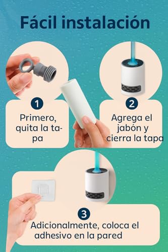 Miniatura 4 de Escobilla De Baño Con Dispensador De Jabón Líquido Integrado Y Cabezal De Silicona Tpr-Cepillo Inodoro Con Mango Recargable Dosificador-Soporte De Pared Sin Taladro Y Base Ventilada De Secado Rápido