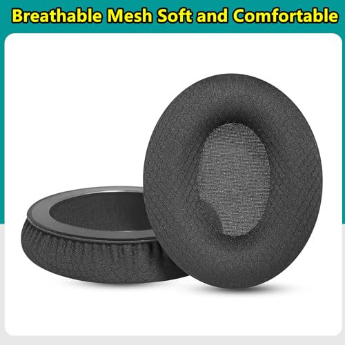 Almohadillas de repuesto para auriculares compatibles con Srhythm NC25 NC35, espuma de alta densidad, tela de malla negra miniatura 5