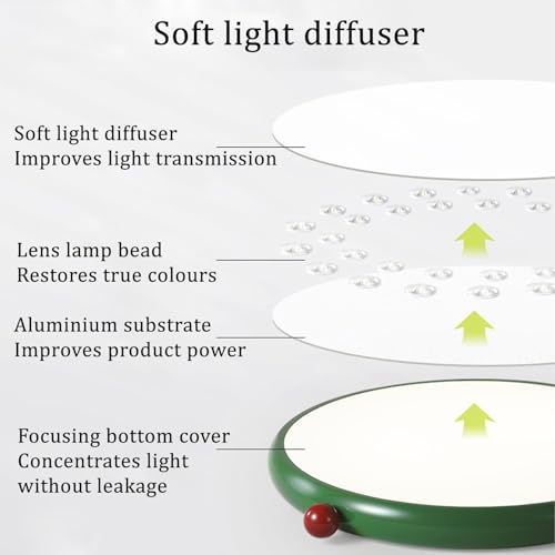 Lampe plafond LED dimmable de 3000K à 6500K avec télécommande métal vert - 4